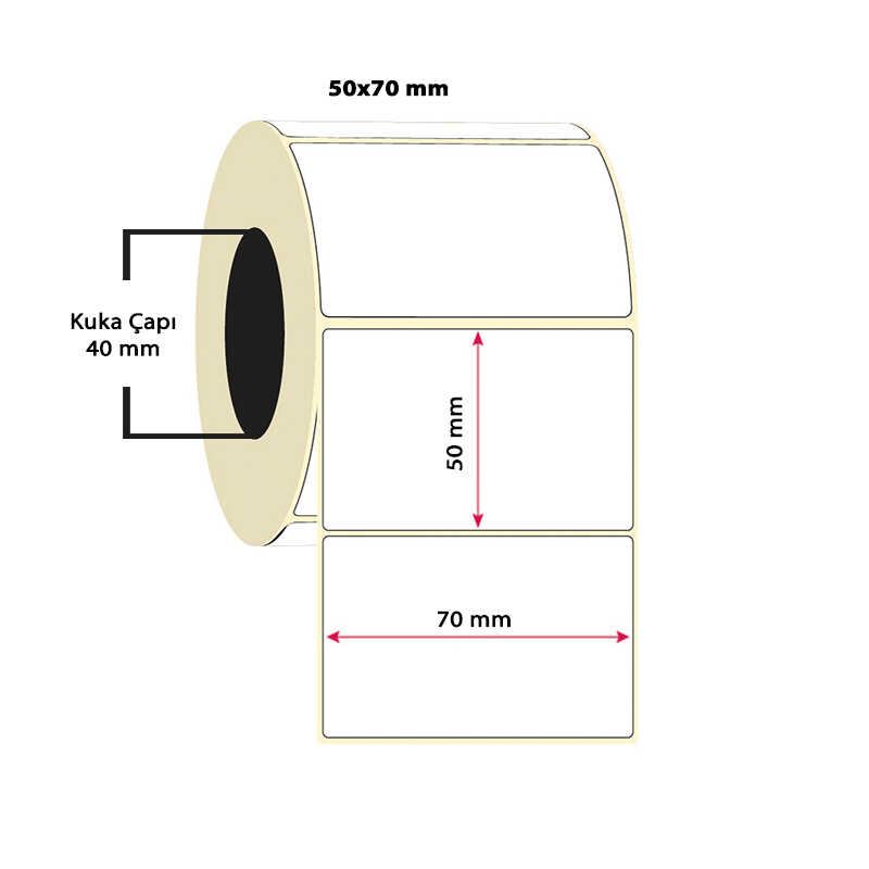 50x70 Termal rulo etiket 